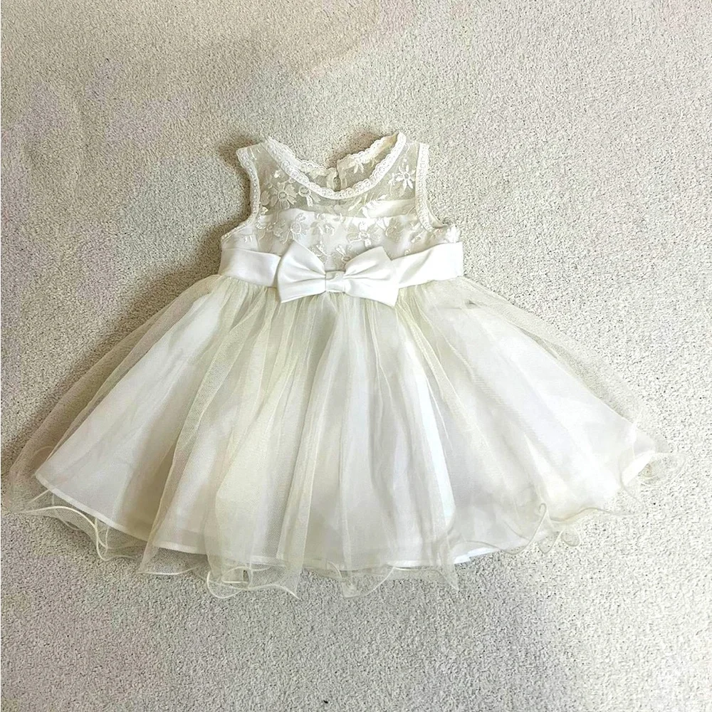 Baby Girls Sleeveless Dress Day/Evening Party Formal Gown - Picture 2 of 8